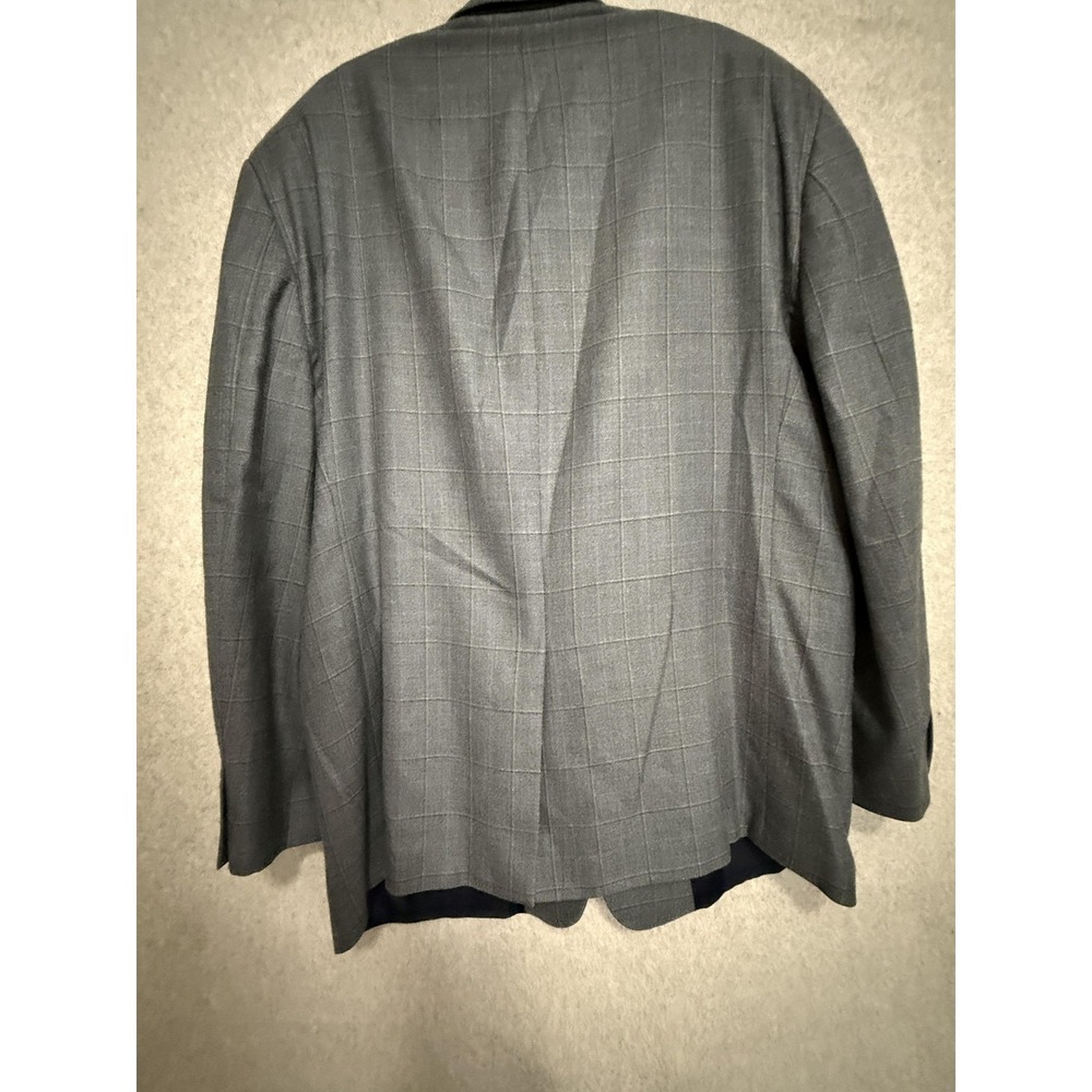 Lauren Ralph Lauren Blazer Sport Coat Mens 50R Gray Silk Wool Check Jacket